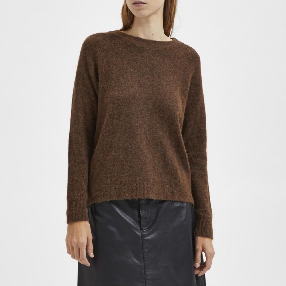 Zara Chocolate Brown Channel Sweater